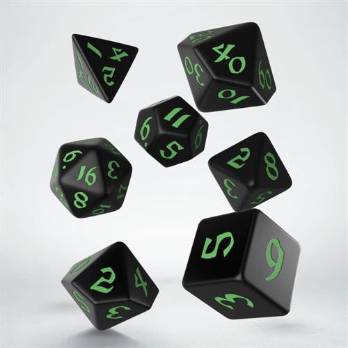 SET 7 DADI - CLASSIC RUNIC BLACK GREEN