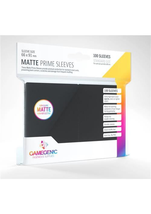 100 STANDARD SIZE MATTE PRIME SLEEVES - BLACK