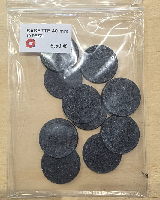 BASETTE ROTONDE DA 40mm WARGAMES (X10)