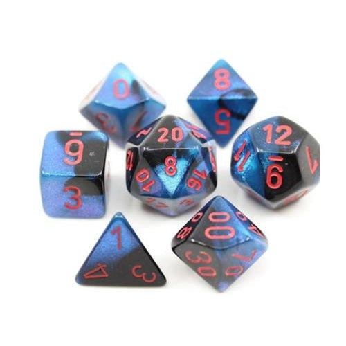 SET 7 DADI POLIEDRICI GEMINI - BLACK-STARLIGHT/RED
