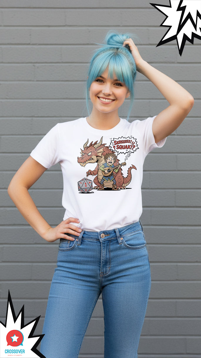 T-Shirt Fallimento Critico NAT 1: Scena Comica GdR / D&D - Maglietta per Giocatori di Ruolo