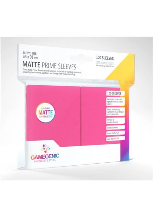 100 STANDARD SIZE MATTE PRIME SLEEVES - PINK