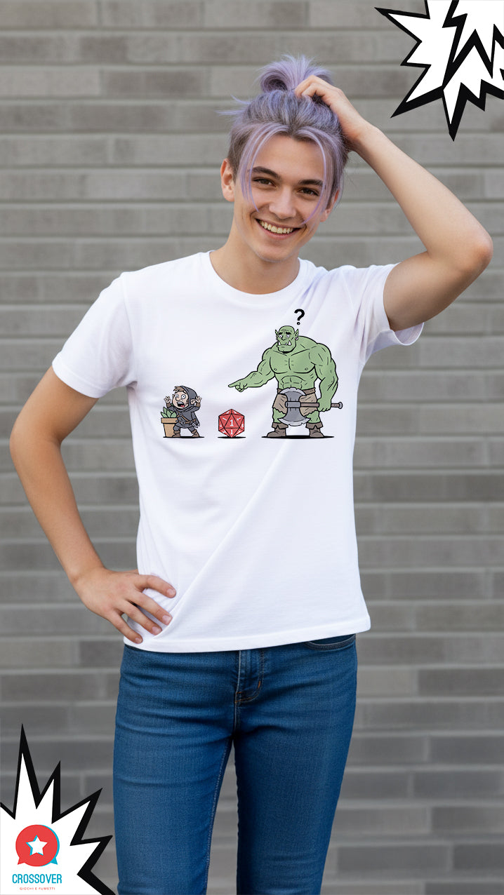 T-Shirt Ladro Halfling NAT 1: Stealth Fallito - Maglietta Comica D&D / GdR