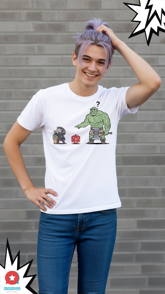T-Shirt Ladro Halfling NAT 1: Stealth Fallito - Maglietta Comica D&D / GdR