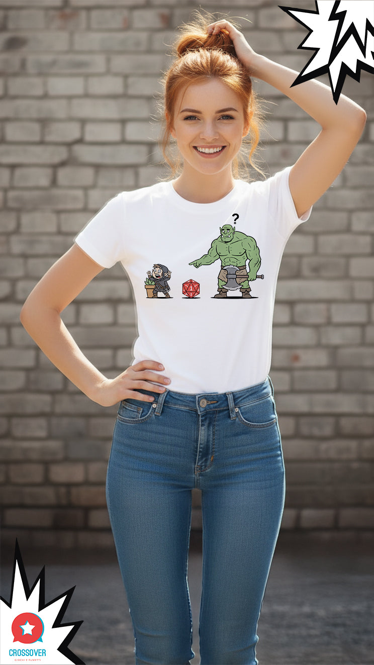 T-Shirt Ladro Halfling NAT 1: Stealth Fallito - Maglietta Comica D&D / GdR