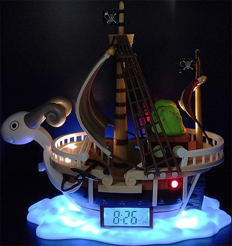 SVEGLIA LAMPADA - ONE PIECE - THE GOING MERRY - PLEXIGLASS SCATOLA DANNEGGIATA